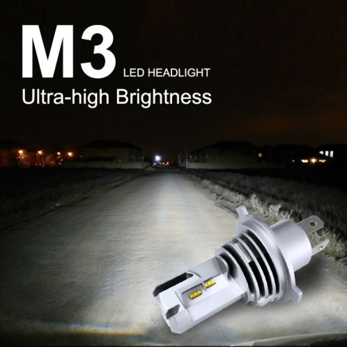 2 PCS M3 H4 DC9-32V / 17W / 6500K / 2000LM IP68 lampes de phare de voiture LED (blanc froid) SH82LW1130-010