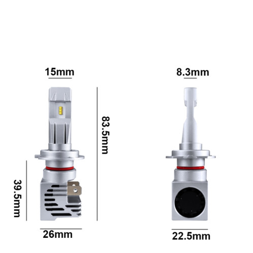 2 PCS M3 H7 DC9-32V / 17W / 6500K / 2000LM IP68 lampes de phare de voiture LED (blanc froid) SH83LW736-010