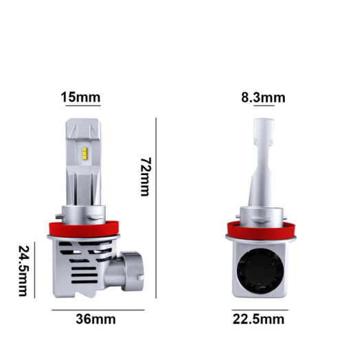 2 PCS M3 H8 / H9 / H11 DC9-32V / 17W / 6500K / 2000LM IP68 lampes de phare de voiture LED (blanc froid) SH84LW329-010
