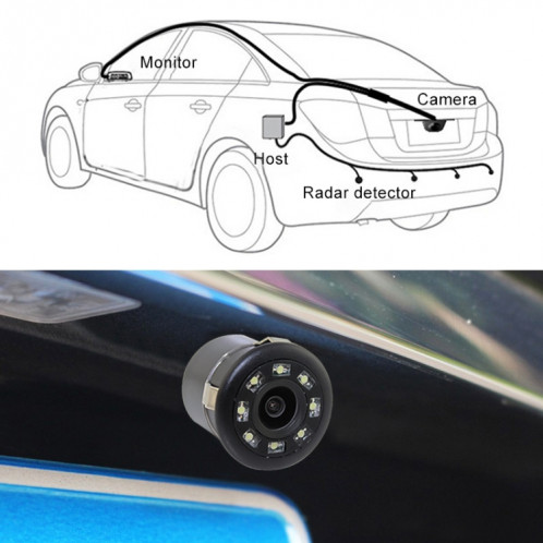 Moniteur de rétroviseur PZ604 170 degrés voiture 4,3 pouces avec caméra ronde SH0638165-012