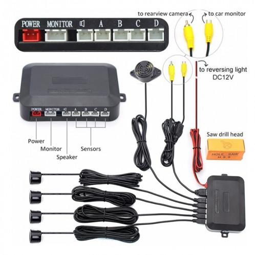 Moniteur de rétroviseur PZ604 170 degrés voiture 4,3 pouces avec caméra ronde SH0638165-012