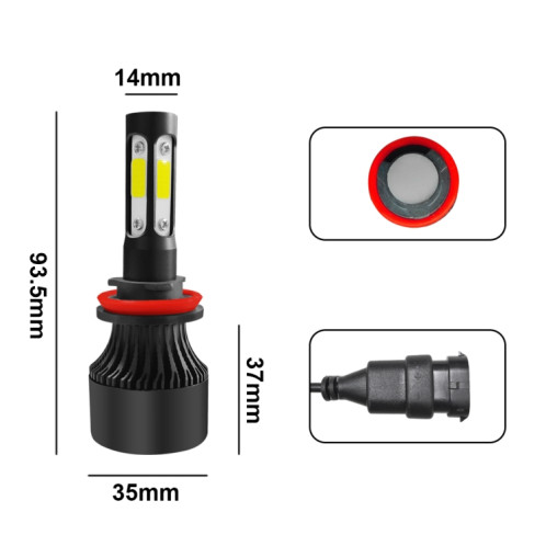 2 PCS S2 H8 / H9 / H11 DC9-36V / 25W / 6000K / 2500LM IP68 lampes de phare de voiture LED (blanc froid) SH36LW995-08
