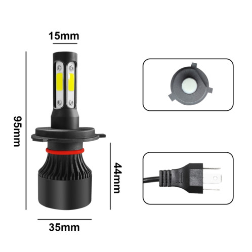 2 PCS S2 H4 / HB2 / 9003 DC9-36V / 25W / 6000K / 2500LM IP68 lampes de phare de voiture LED (blanc froid) SH38LW527-08