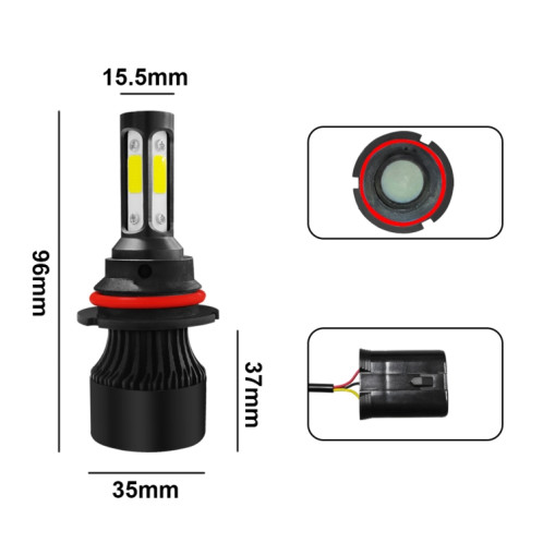 2 PCS S2 9007 / HB5 DC9-36V / 25W / 6000K / 2500LM IP68 lampes de phare de voiture LED (blanc froid) SH39LW328-08
