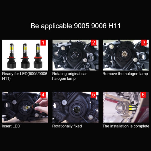 2 PCS S2 9005 / HB3 / H10 DC9-36V / 25W / 6000K / 2500LM IP68 lampes de phare de voiture LED (blanc froid) SH41LW1333-08