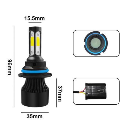 2 PCS S2 9004 / HB1 DC9-36V / 25W / 6000K / 2500LM IP68 lampes de phare de voiture LED (blanc froid) SH42LW1262-08