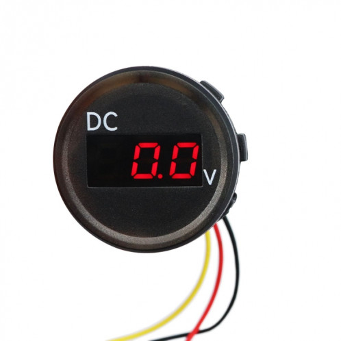 B3612 DC 0-100V IP67 Voltmètre numérique modifié universel pour voiture / RV / bateau avec câble, longueur de câble: 18 cm SH10601003-04