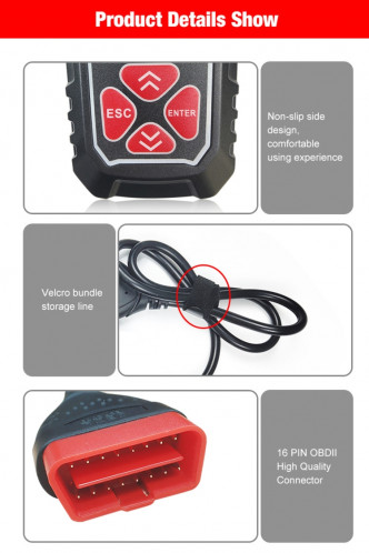 KONNWEI KW309 V309 V310 MS309 Lecteur de Code Outil de Diagnostic de Scanner OBD2 (Noir) SK093B1461-018