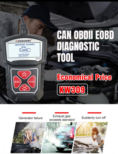 KONNWEI KW309 V309 V310 MS309 Lecteur de Code Outil de Diagnostic de Scanner OBD2 (Noir) SK093B1461-018