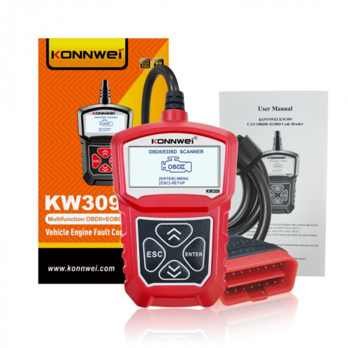 Outil de diagnostic de scanner OBD2 de lecteur de code de KONNWEI KW309 V309 V310 MS309 (rouge) SK093R1534-018