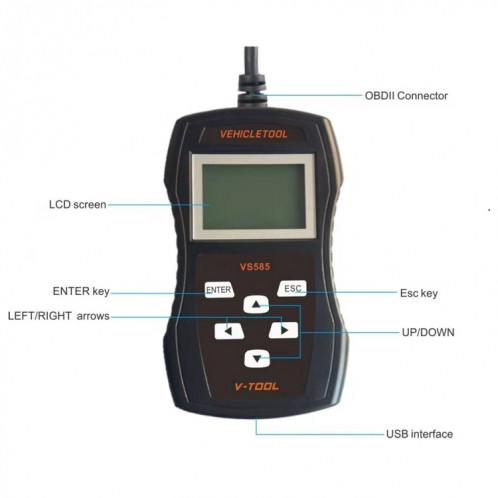 Outil de diagnostic professionnel de détecteur de défaut de lecteur ODB2 de mini lecteur de code de voiture VS585 SH1101552-03