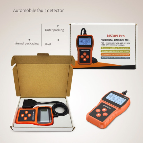 Détecteur de défaut de voiture MS309 Pro OBD2 EOBD Scanner Code Reader SH1492713-06