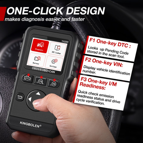 KINGBOLEN YA200 OBD2 Outil de diagnostic de défaut de voiture Analyseur de défaut SH1534244-010