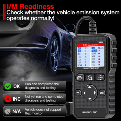 KINGBOLEN YA200 OBD2 Outil de diagnostic de défaut de voiture Analyseur de défaut SH1534244-010