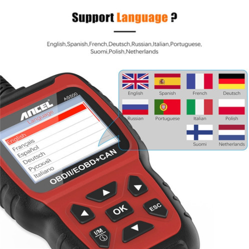 Outil de diagnostic de voiture de lecteur de moteur de scanner d'Ancel AS500 OBDII SH16561416-08