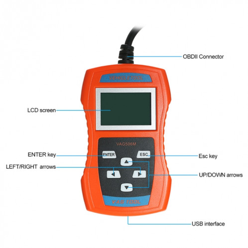 VAG506M Mini lecteur de code de voiture OBD2 outil de diagnostic de détecteur de défaut SH2124757-07