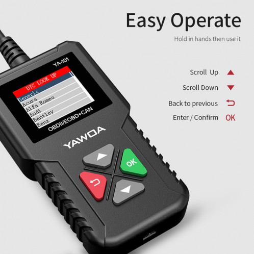 YA101 Mini lecteur de code de voiture OBD2 outil de diagnostic de détecteur de défaut SH21251387-010