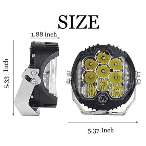 5 pouces DC12V-24V 5000LM 6500K 50W phare de voiture LED pour Jeep Wrangler / Harley SH2131601-06