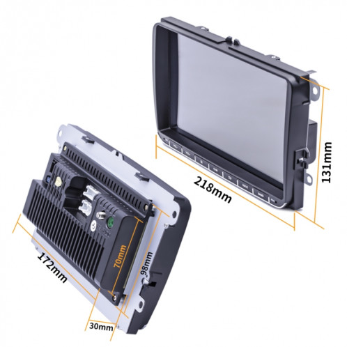 9093 voiture HD 9 pouces récepteur radio lecteur MP5 pour Volkswagen, support FM et Bluetooth et carte TF et GPS et WiFi SH2202789-020