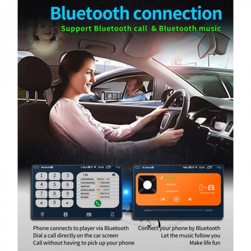 9093 voiture HD 9 pouces récepteur radio lecteur MP5 pour Volkswagen, support FM et Bluetooth et carte TF et GPS et WiFi SH2202789-020