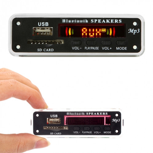 Voiture 5V écran couleur Audio lecteur MP3 carte décodeur Radio FM carte SD USB, avec fonction Bluetooth et télécommande SH2260794-04