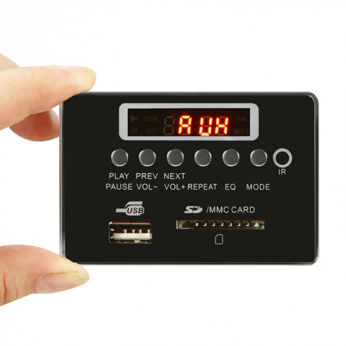 Carte de décodeur de lecteur MP3 Audio 5V de voiture Carte SD Radio FM USB AUX, avec Bluetooth / télécommande (noir) SH270B1389-05
