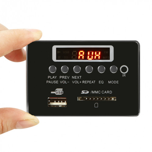 Voiture 12V Audio Lecteur MP3 Carte Décodeur Radio FM Carte SD USB AUX, avec Bluetooth / Télécommande (Noir) SH271B203-05