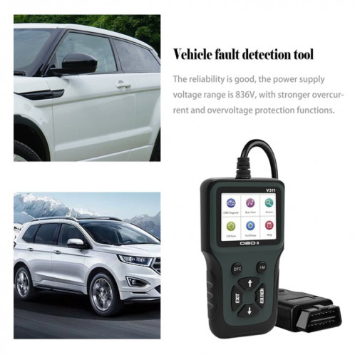 Détecteur de défaut de voiture à écran couleur Scanner V311 OBD2 8 ~ 36 V, prend en charge le chinois / anglais / français / allemand SH22761974-07