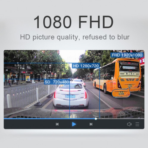 3 en 1 4 pouces 170 degrés Vision nocturne grand Angle HD 1080P DVR de voiture vidéo, détection de mouvement de soutien / capteur G SH25231374-012