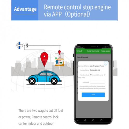 TK300 3G GPS / GPRS / GSM traqueur GPS de suivi de véhicule de camion de voiture en temps réel avec batterie et relais SH27141007-015