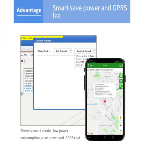 TK300 3G GPS / GPRS / GSM traqueur GPS de suivi de véhicule de camion de voiture en temps réel avec batterie et relais SH27141007-015