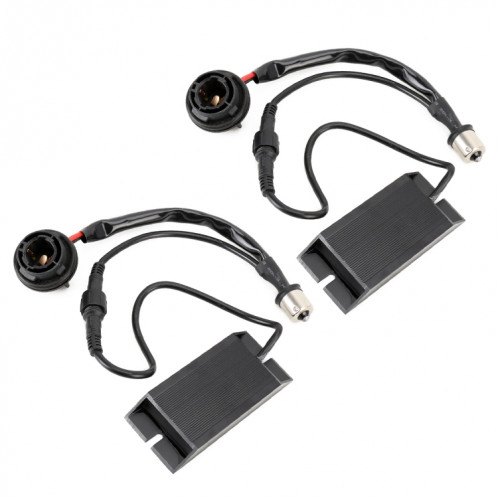 2 PCS 1156 / BAU15S DC12V 50W 6 Ohms clignotant / feu de recul / feu de freinage double décodeur à double résistance SH29271693-07