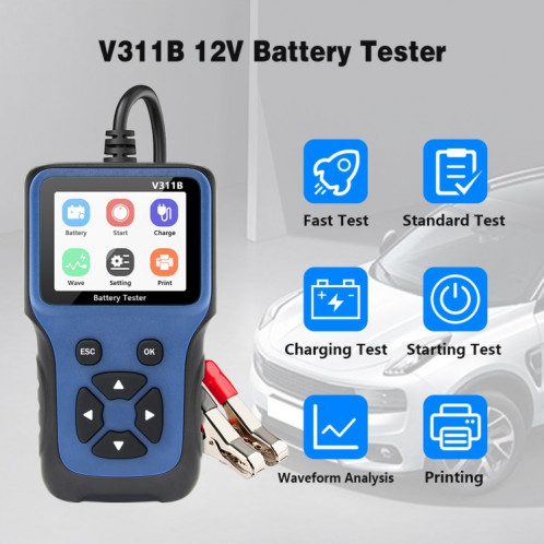 Testeur de batterie portable 12V pour voiture V311B SH31091001-010