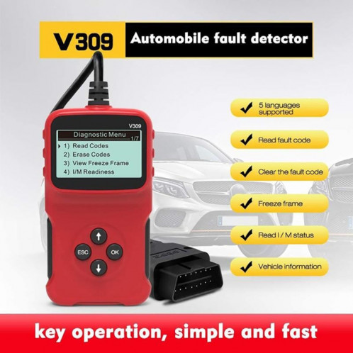 V309 voiture Portable OBD2 Scanner outil de Diagnostic de voiture OBD 2 Scanner automobile lecteur de Code OBD SH3140836-08