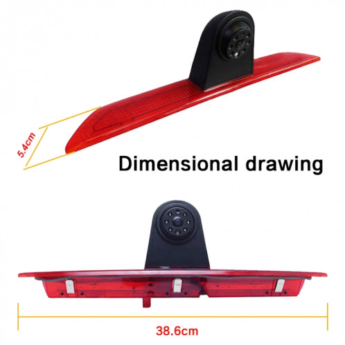 PZ466 voiture étanche 170 degrés caméra de vue de feu de freinage pour Ford Transit 2014-2015 SH3398841-011