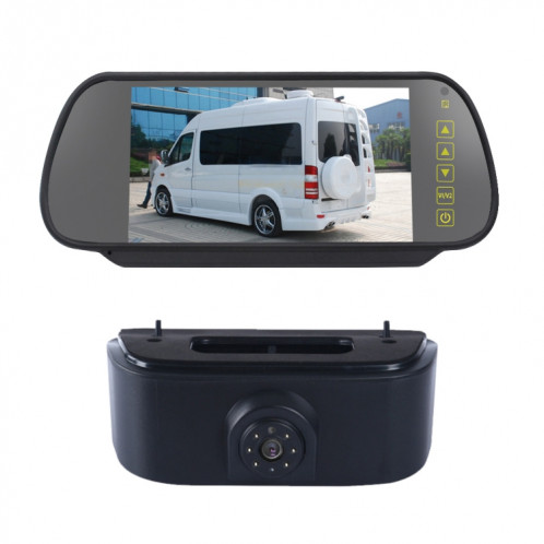 PZ469 voiture étanche 170 degrés caméra de vue de feu de freinage + moniteur de vue arrière 7 pouces pour Nissan N200 2010-2017 SH3405494-012