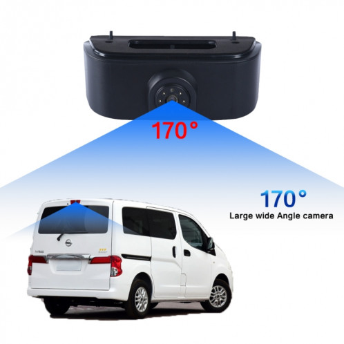 PZ469 voiture étanche 170 degrés caméra de vue de feu de freinage + moniteur de vue arrière 7 pouces pour Nissan N200 2010-2017 SH3405494-012