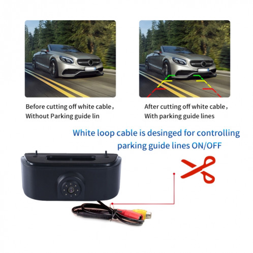 PZ469 voiture étanche 170 degrés caméra de vue de feu de freinage + moniteur de vue arrière 7 pouces pour Nissan N200 2010-2017 SH3405494-012
