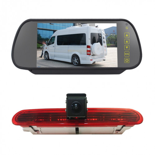 PZ472 voiture étanche 170 degrés caméra de vue de feu de freinage + moniteur de vue arrière 7 pouces pour Fiat / Opel SH34111414-012