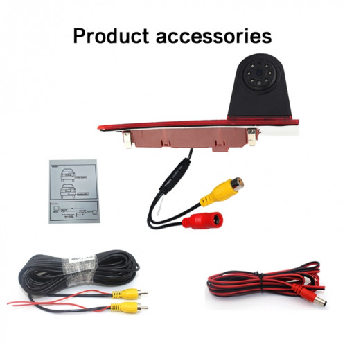 PZ477 voiture étanche 170 degrés caméra de vue de feu de freinage pour Ford Transit Custom SH3420672-011