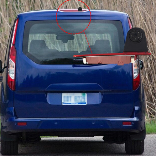 PZ477 voiture étanche 170 degrés caméra de vue de feu de freinage + moniteur de vue arrière 7 pouces pour Ford Transit personnalisé SH34211170-012