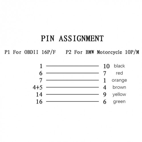Câble de connecteur de moto OBD 10PIN à 16PIN pour BMW SH35391033-05