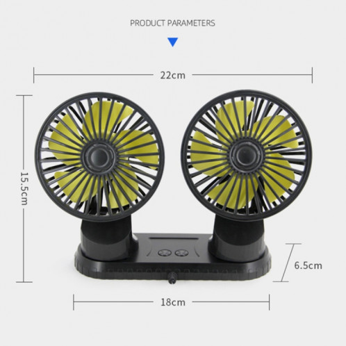 Appareils électriques de voiture, F404 Ventilateur de refroidissement électrique de la console USB à double tête avec aromathérapie SH3822323-07