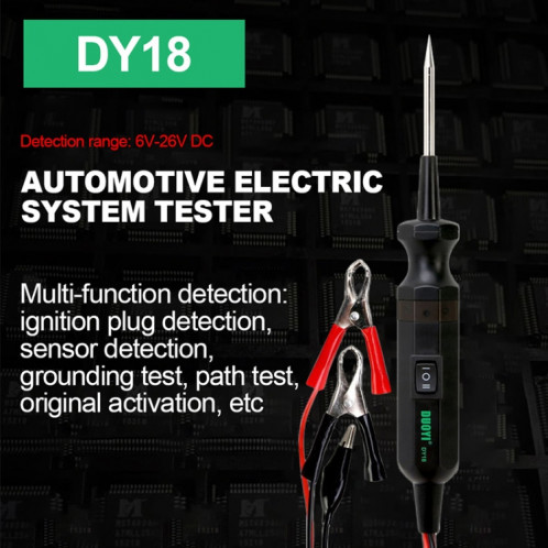 DUOYI DY18 Testeur de circuit de voiture Toute sonde Outil de diagnostic 12V 24V Voltmètre de courant SH4492805-010
