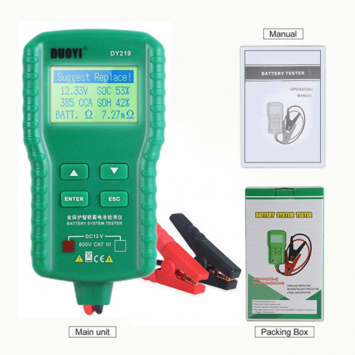 DUOYI DY219 Analyseur numérique Analyseur de voiture Détecteur de courant de diagnostic de diagnostic et détecteur de tension SH44961668-08