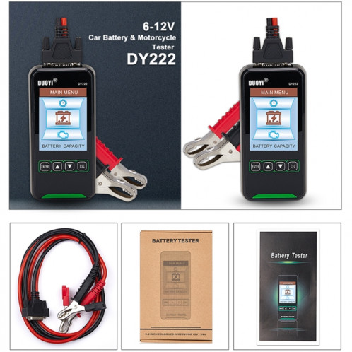 Testeur de batterie DUOYI DY222 voiture 12V / 24V SH4497767-010