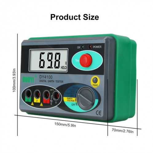 DUOYI DY4100 Testeur de résistance de résistance au sol de haute précision de haute précision SH4503825-011