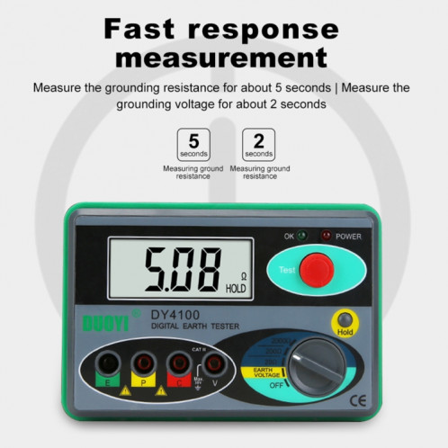 DUOYI DY4100 Testeur de résistance de résistance au sol de haute précision de haute précision SH4503825-011