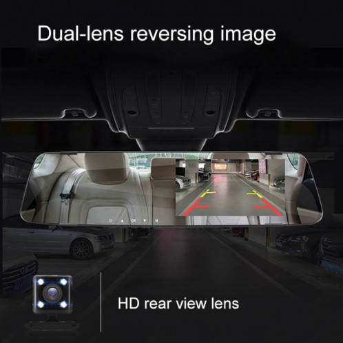 4.3 pouces voiture arrière-miroir HD Night Vision double enregistrement enregistreur enregistreur DVR Support Détection de mouvement / enregistrement en boucle SH45111247-09