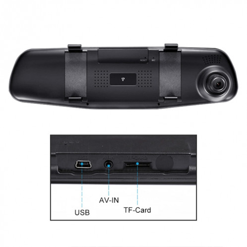 Rétroviseur de voiture de 4,5 pouces Miroir HD 1080P Enregistrement unique Enregistreur d'enregistrement DVR Support de mouvement Détection de mouvement / Enregistrement de boucle SH45121684-07